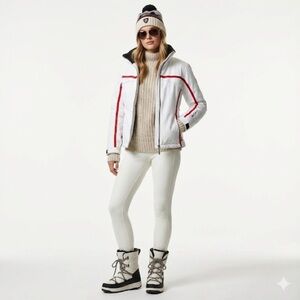 Marker Women's Snow Jacket in White with Red Accents Thinsulate Size 8